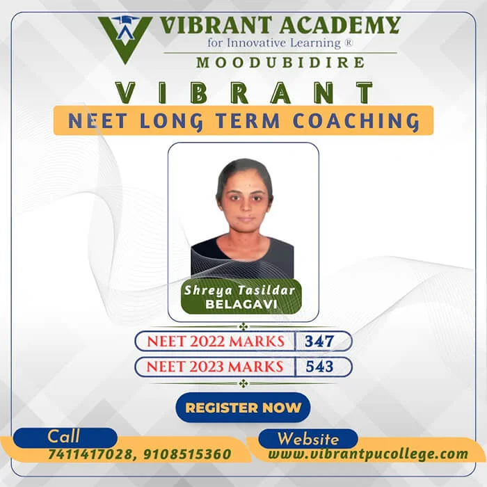 Vibrant Academy NEET achiever Shreya Tasildar