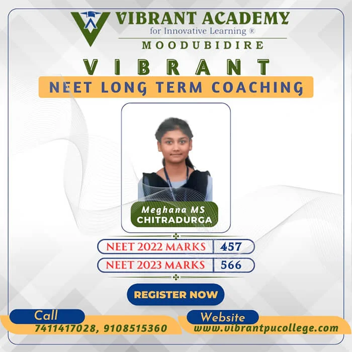 Vibrant Academy NEET achiever Meghana MS