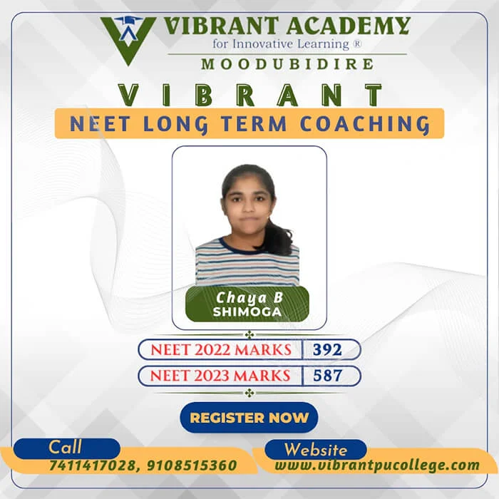 Vibrant Academy NEET achiever Chaya B